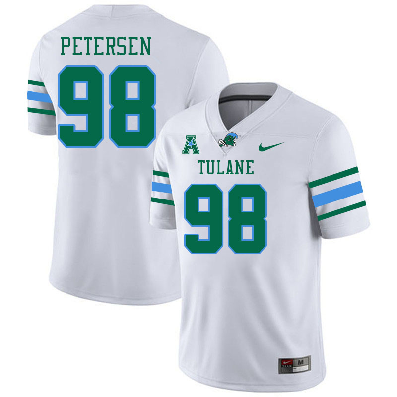 Tulane Green Wave #98 Parker Petersen College Football Jerseys Stitched Sale-White